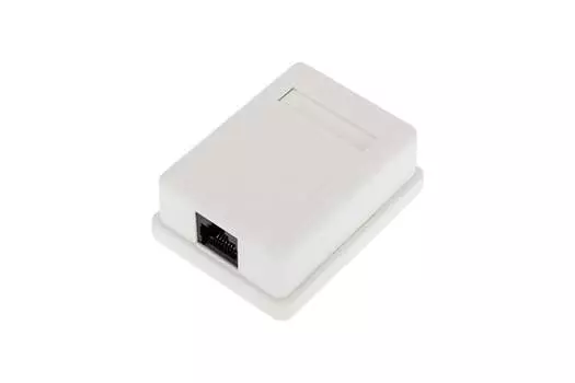 Розетка RJ-45 открытый монтаж категория 6, белый, Rexant (03-0132)