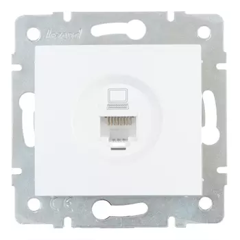 Розетка RJ-45 скрытый монтаж, 1 модуль, белый, Lezard Karina (707-0288-139)