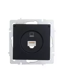 Розетка RJ-45 скрытый монтаж, 1 модуль, черный, Lezard Vesna (742-4288-139)