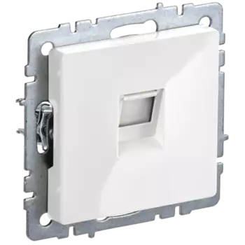 Розетка RJ-45 скрытый монтаж категория 5e, механизм без рамки, белый, IEK BRITE РК10-БрБ (BR-K10-1-K01)