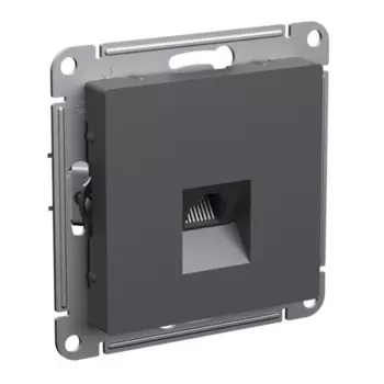 Розетка RJ-45 скрытый монтаж категория 5e, механизм в сборе, базальт, Schneider Electric AtlasDesign (ATN001483)