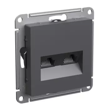 Розетка RJ-45 скрытый монтаж категория 5e, механизм в сборе, базальт, Schneider Electric AtlasDesign (ATN001485)