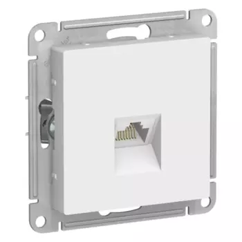 Розетка RJ-45 скрытый монтаж категория 5e, механизм в сборе, белый лотос, Schneider Electric AtlasDesign (ATN001383)