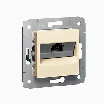 Розетка RJ-45 скрытый монтаж категория 6, механизм без рамки, слоновая кость, Legrand CARIVA (773741)