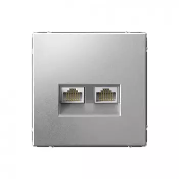 Розетка RJ-45 скрытый монтаж категория 6А, механизм в сборе, алюминий, System Electric ArtGallery (GAL000388)
