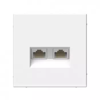 Розетка RJ-45 скрытый монтаж категория 6А, механизм в сборе, белый лотос, System Electric ArtGallery (GAL001388)