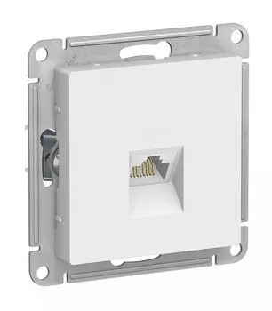 Розетка RJ-45 скрытый монтаж категория 6А, механизм без рамки, белый, Schneider Electric AtlasDesign (ATN000186)