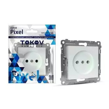Розетка TOKOV ELECTRIC Pixel, скрытый монтаж, однопостовая, со шторками, 16А, механизм с накладкой без рамки, IP20, перламутр, 1 шт. (TKE-PX-R1SF-C04)