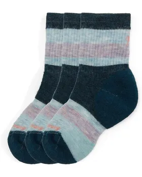 Носки Smartwool Kids Hike Full Cushion Striped Crew Socks 3-Pack, цвет Twilight Blue