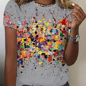 Модная женская футболка с принтом Dazzle Graffiti, забавная повседневная футболка с круглым вырезом и короткими рукавами, летняя женская футболка XS розовый