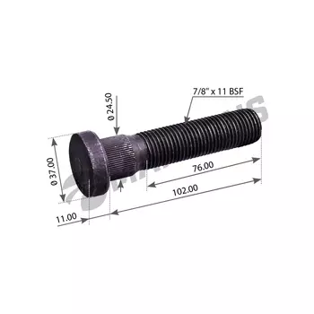 шпилька ступицы колеса! 7/8"x11 L=102x76mm\ Scania P/R-Ser. AD/ADA1300/ADA1100/1302