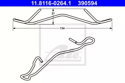 Пружины барабанных тормозных колодок ATE 11.8116-0264.1