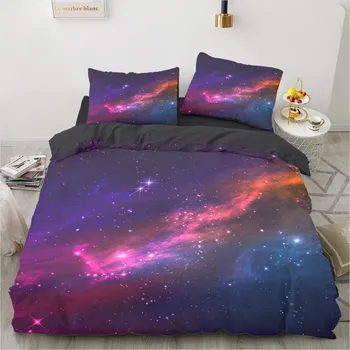 Space Star Duvet Cover Kit Polyster Pillowcase 3D Printed New Wholesale Dreamy And Comfortable Kit US Queen228x228cm
