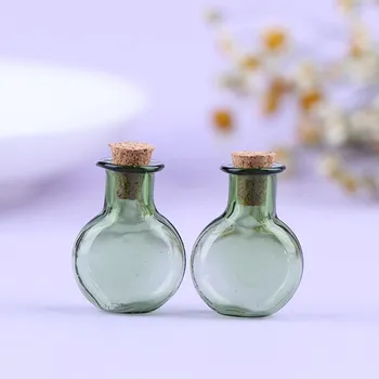 2шт мини стеклянные бутылки бутылка для желаний с пробками крошечные банки флаконы бутылка для хранения чёрный