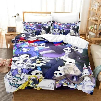 3d Мультфильмы Undertale Sans Комплект постельного белья Single Twin Full Queen King Size Комплект постельного белья Adult Kid Спальня Пододеяльник Наборы Домашний Текстиль 70x133cm 2pcs