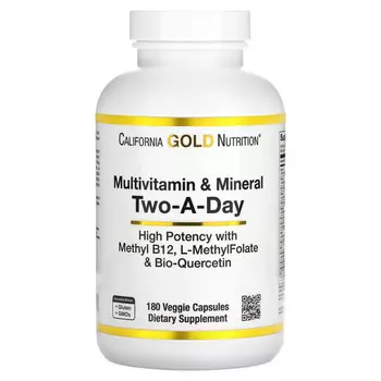 California Gold Nutrition, мультивитамины для ежедневного приема, 180 растительных капсул