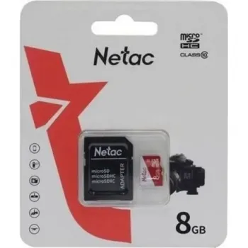 Карта памяти microSDHC 8GB Netac P500 ECO (NT02P500ECO-008G-R) (с SD адаптером)