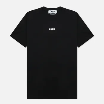 Женская футболка MSGM Micrologo Basic Crew Neck, цвет чёрный, размер L