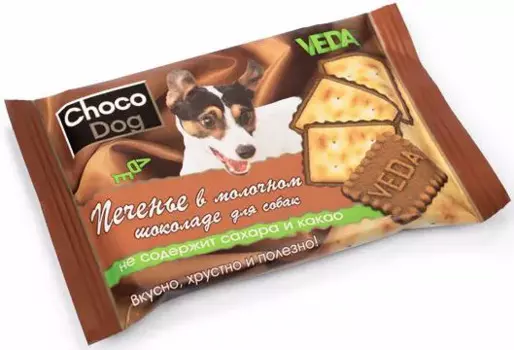 Choco dog Лакомство Печенье в молочном шоколаде (30 гр., 4 шт.) для собак