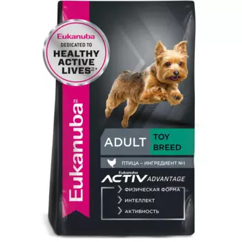 Eukanuba Adult Toy Breed Сухой корм для собак миниатюрных пород старше 1 года, с курицей, 500 гр.
