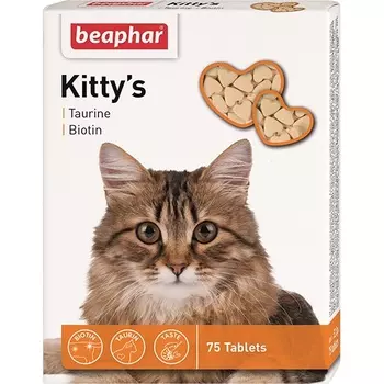 Beaphar Kitty`s Витамины для кошек сердечки биотин/таурин, уп. 75 шт.