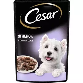 Cesar Корм влажный для собак Ягненок в сырном соусе, 85 г