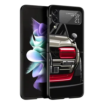 Чехол для телефона Samsung Galaxy Z Flip 3 4 5 складной мобильный чехол жесткий ПК Fundas черный защитный чехол японский спортивный автомобиль JDM Samsung Z Flip 3