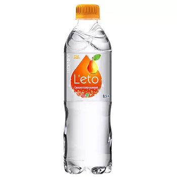 Вода Ledenev L'eto груша дюшес 0.5 литра, сильногаз, пэт, 12 шт. в уп.