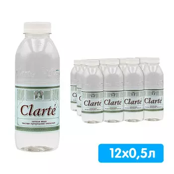 Вода Clarte 0,5 литра, без газа, пэт, 12 шт. в уп.