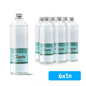Вода Clarte 1 литр, газ, стекло, 6 шт. в уп.