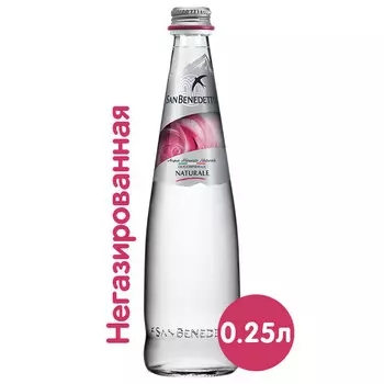 Вода San Benedetto 0.25 литра, без газа, стекло, 24 шт. в уп.