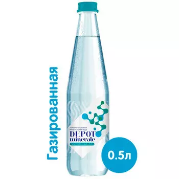 Вода Depot Minerale лечебно-столовая 0.5 литра, газ, стекло, 20 шт. в уп.