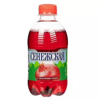 Вода Сенежская со вкусом граната 0.33 литра, газ, пэт, 12 шт. в уп.