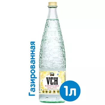 Вода VCH Barcelona 1 литр, газ, стекло, 12 шт. в уп.