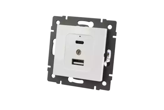 Механизм USB розетки Arlight SCT-MUAC-PL-WH-V (5V, 3A, QC4) 049839