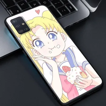 Черный силиконовый чехол для телефона с милыми моряками и луной для Samsung Galaxy A51 A71 A12 A21s A31 A52 A41 A02s A32 5G A11 Samsung A21 EU