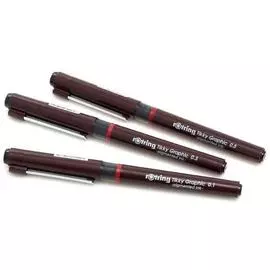 Набор ручек капиллярных Rotring "GRAPHIC" 3 шт (0,1/0,3/0,5), черный в блистере