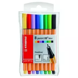 Набор ручек капиллярных Stabilo "Point 88 mini" 8 цв