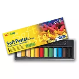Набор сухой пастели Mungyo "Soft pastel" 12 цв, мягкая, квадратная, 1/2 длины, в картонной коробке