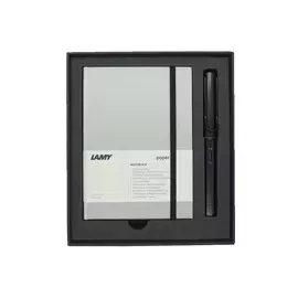 Набор ручка перьевая LAMY Al-star, F, Черный+Записная книжка, твердый переплет, А6, черный