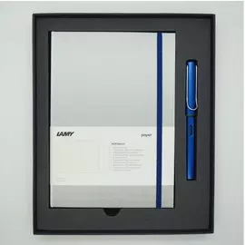 Набор ручка перьевая LAMY Al-star, F, Синий+Записная книжка, твердый переплет, А5, синий