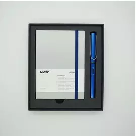 Набор ручка перьевая LAMY Al-star, F, Синий+Записная книжка, твердый переплет, А6, синий