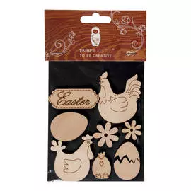 Набор заготовок для декорирования "Easter 8" фанера 10х14 см