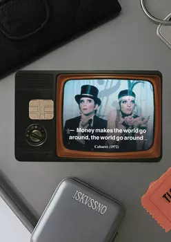 Наклейка матовая на банковскую карту ISKVSSNO "World go around"