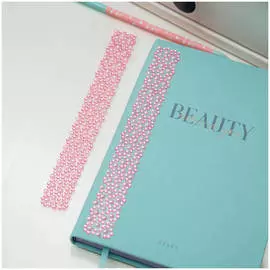 Наклейки акриловые MESHU "Pink line", 25*7,8см, стразы, 500 наклеек