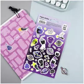 Наклейки бумажные MESHU "Space cats", 12*21см, 31 наклейка