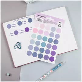 Наклейки бумажные MESHU "Trecker dots blue", 12*21см, 30 наклеек