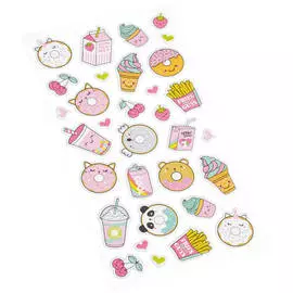 Наклейки объемные MESHU "Cute sweets", 10*24см, 32 наклейки