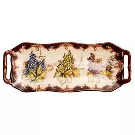 Блюдо прямоугольное Certified International с ручками виноград 40x15 см