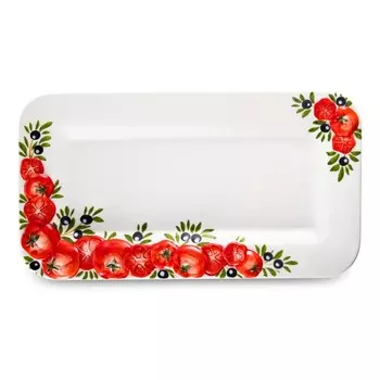 Блюдо прямоугольное Edelweiss Томаты и Оливки, 39х21 см